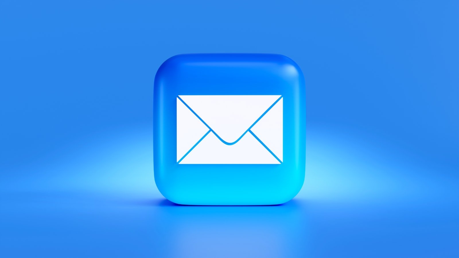 3D blue mail icon with an envelope floating in space illustrating Welcome Email Sequence Template: My Exact 5-Email Series