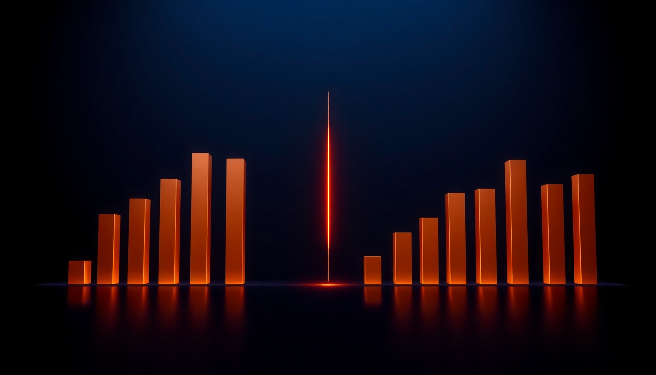Split-screen A/B test visualization with copper bar charts illustrating A/B Testing for One-Person Businesses: 2026 Guide