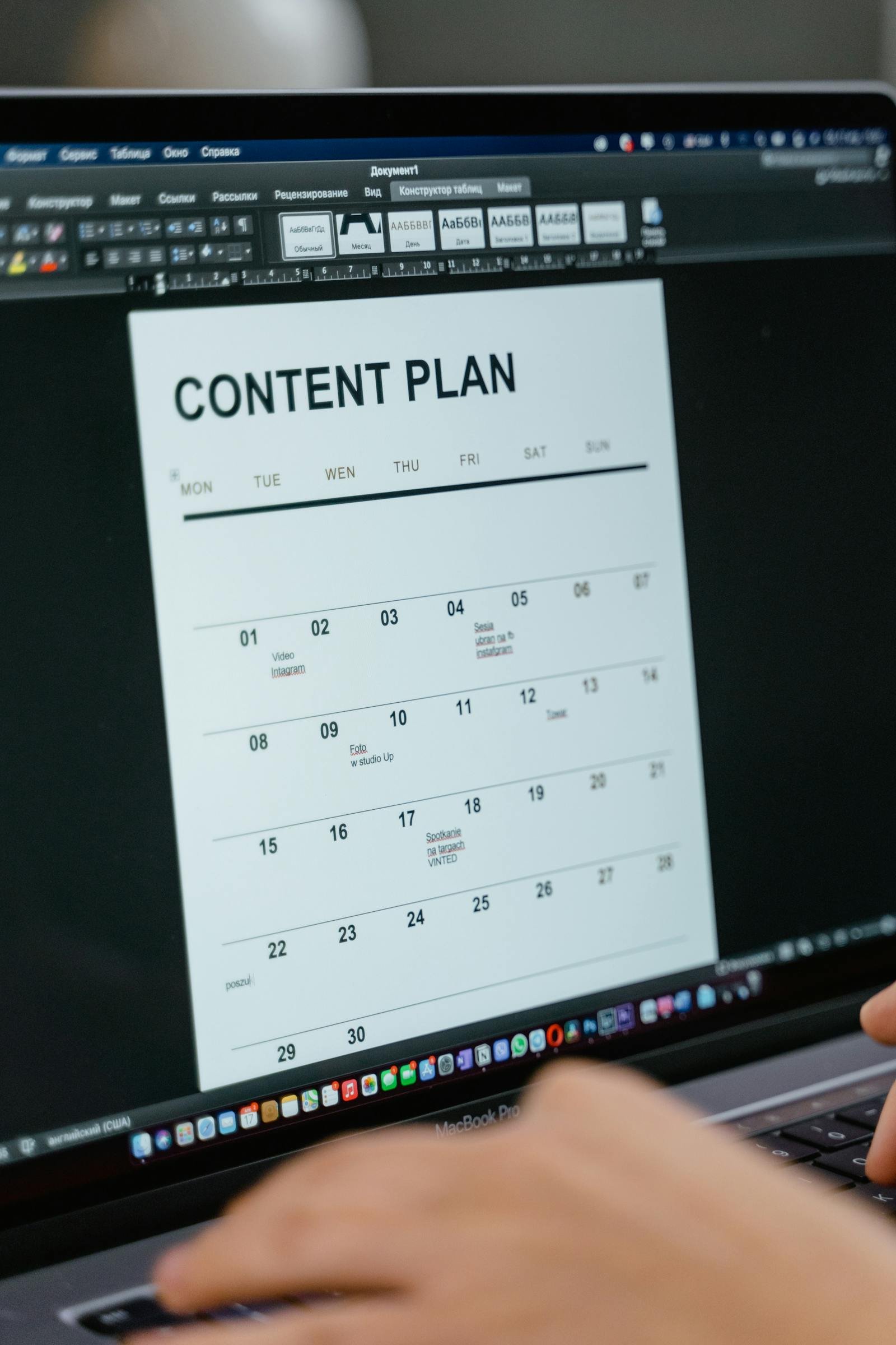 Digital content plan displayed on a laptop screen illustrating My Content Calendar for Publishing While Working Full-Time