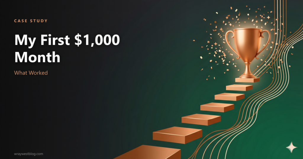 My First $1,000 Month: What Worked and What Did Not featured image
