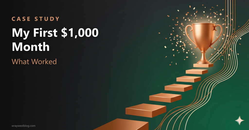 My First $1,000 Month: What Worked and What Did Not featured image