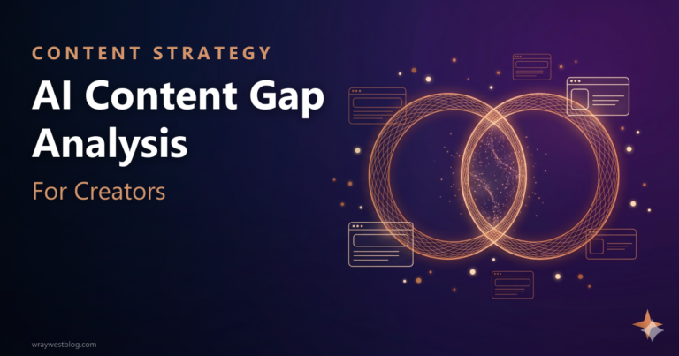 AI Content Gap Analysis featured graphic with circular AI rings representing content strategy