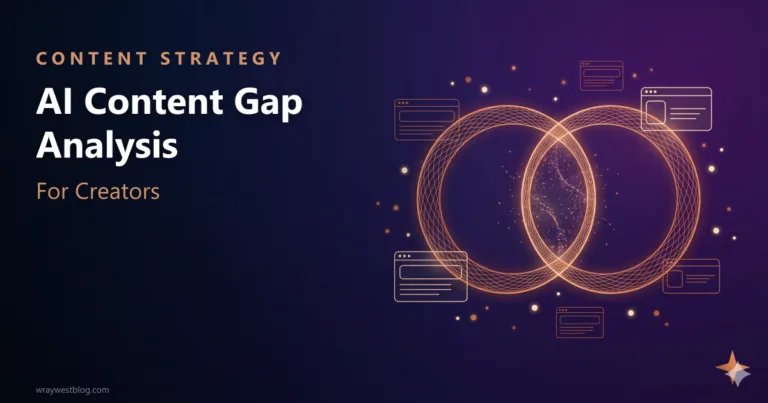 AI Content Gap Analysis featured graphic with circular AI rings representing content strategy