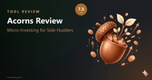 Acorns Review 2026 featured graphic with acorn icon representing micro-investing