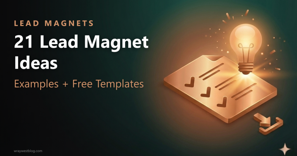 Branded poster: 21 lead magnet ideas with free templates