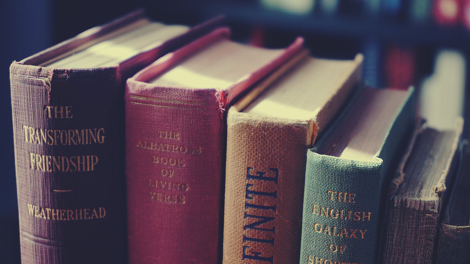 Aesthetic collection of vintage books with classic literature covers